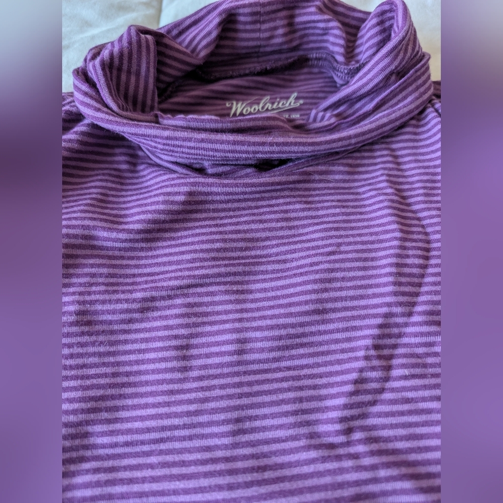 Woolrich Purple Stripe Turtle neck Size XL